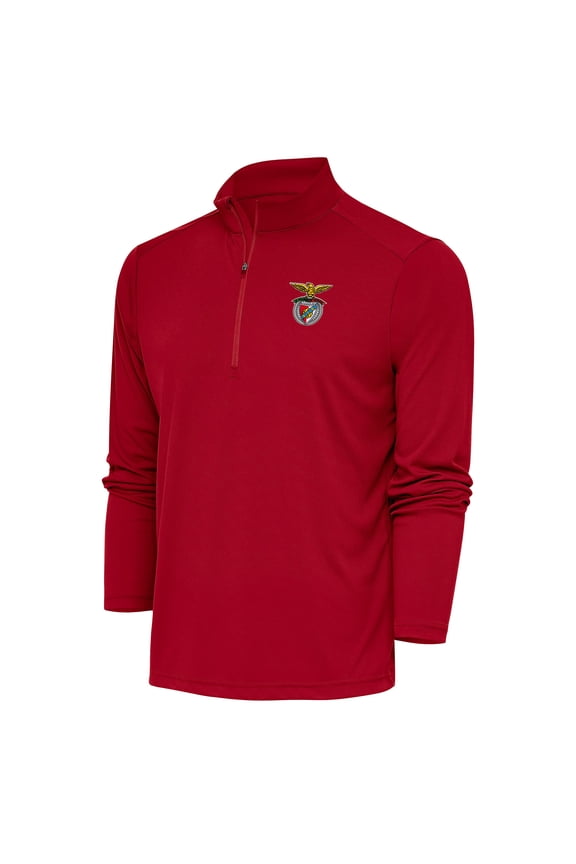 Men's Antigua  Red Benfica Statement Quarter-Zip Pullover