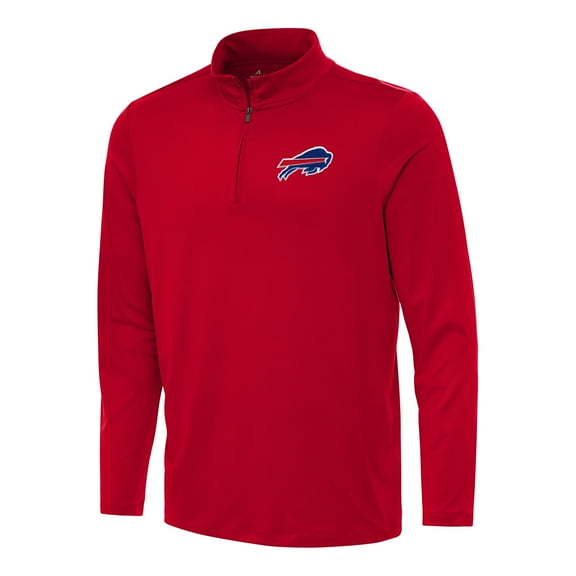 Men's Antigua Red Buffalo Bills Reprocess Quarter-Zip Top