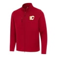 thumbnail image 1 of Men's Antigua Red Calgary Flames Objection Double-Peached Full-Zip Jacket, 1 of 1
