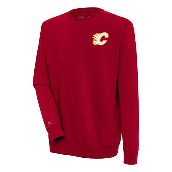 Men's Antigua Red Calgary Flames Victory Pullover Sweatshirt