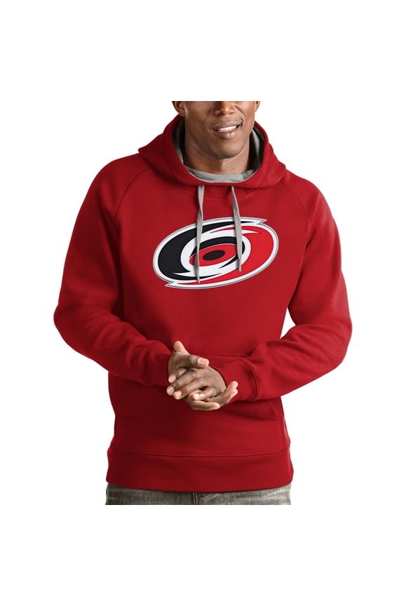 Men's Antigua Red Carolina Hurricanes Logo Victory Pullover Hoodie
