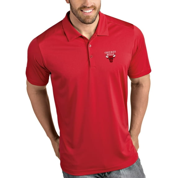 Men's Antigua Red Chicago Bulls Tribute Polo