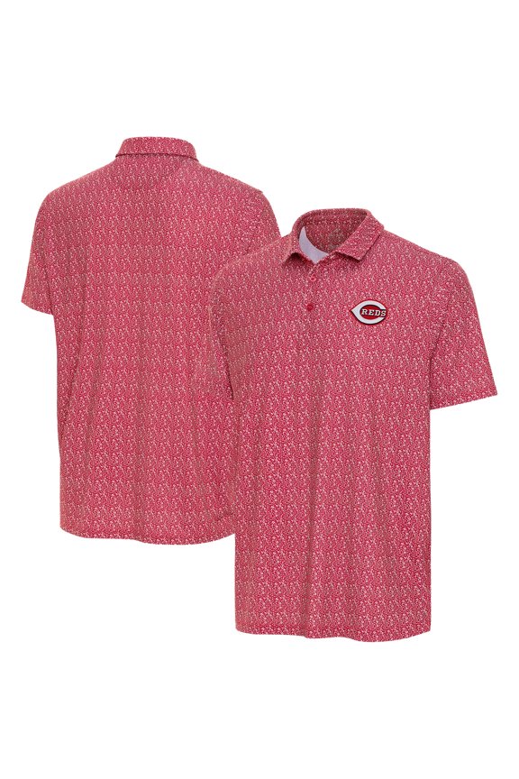 Men's Antigua Red Cincinnati Reds Botanic Polo