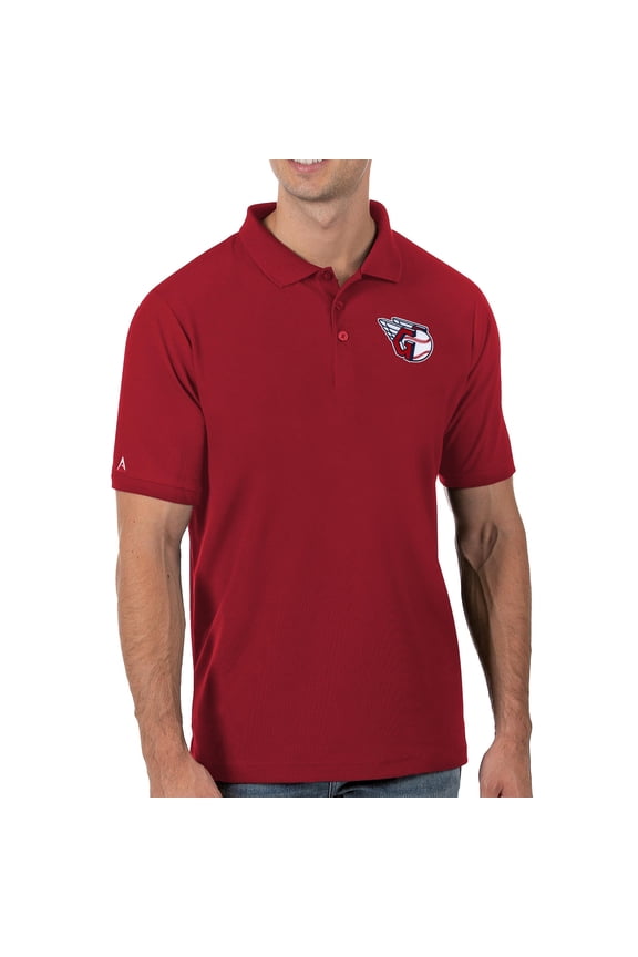 Men's Antigua Red Cleveland Guardians Legacy Pique Polo
