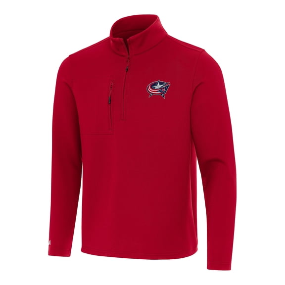 Men's Antigua Red Columbus Blue Jackets Insider Quarter-Zip Top