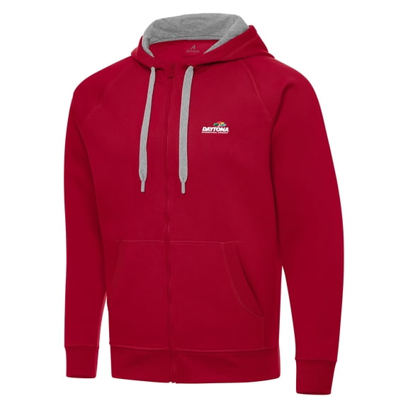Men's-Antigua Red Daytona International Speedway Full-Zip Hoodie