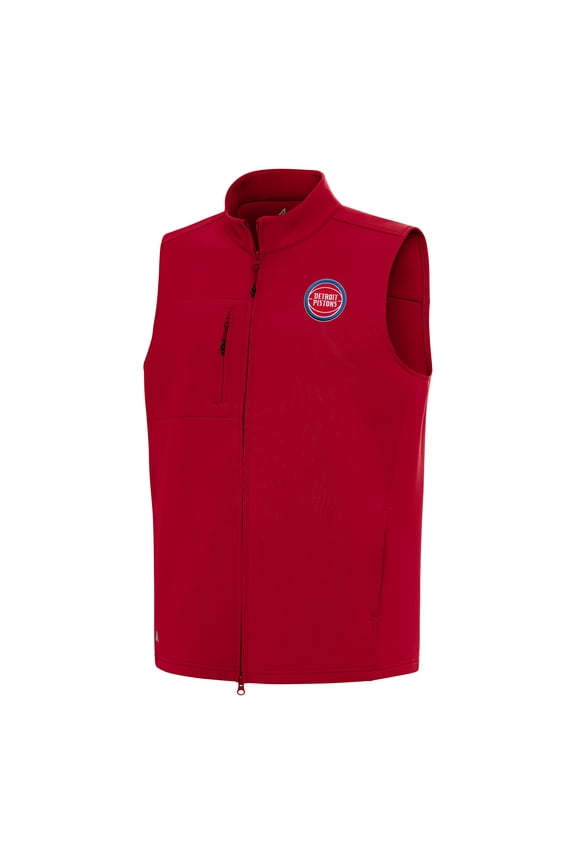 Men's Antigua Red Detroit Pistons Demand Full-Zip Vest