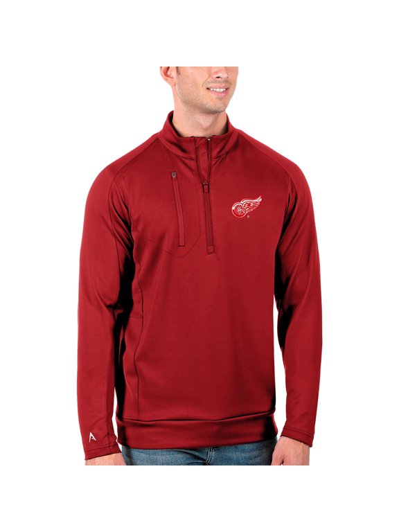Men's Antigua Red Detroit Red Wings Generation Quarter-Zip Pullover Jacket