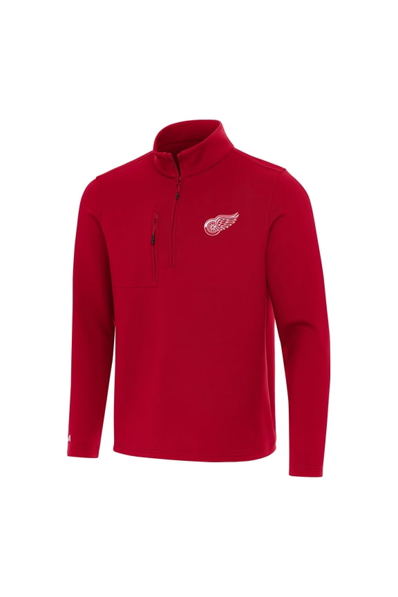 Men's Antigua Red Detroit Red Wings Insider Quarter-Zip Top