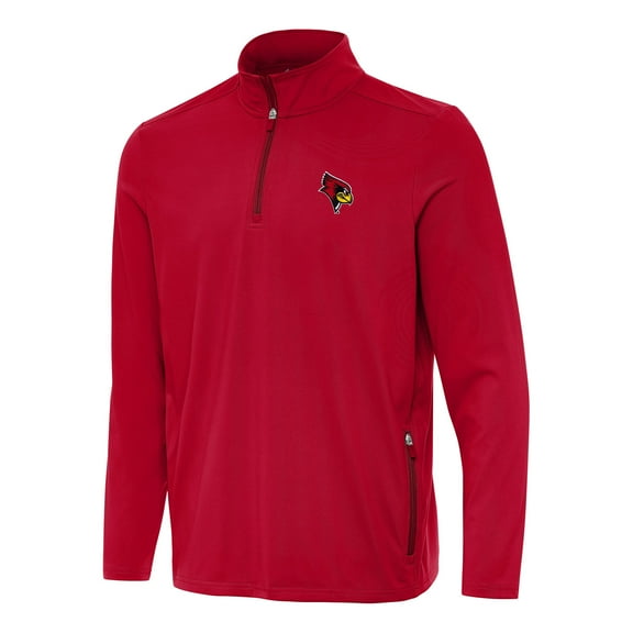 Men's Antigua  Red Illinois State Redbirds Perilous Quarter-Zip Sweatshirt