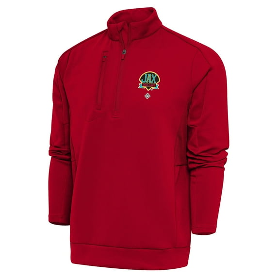 Men's Antigua Red Jacksonville Red Caps Generation Quarter-Zip Pullover Top