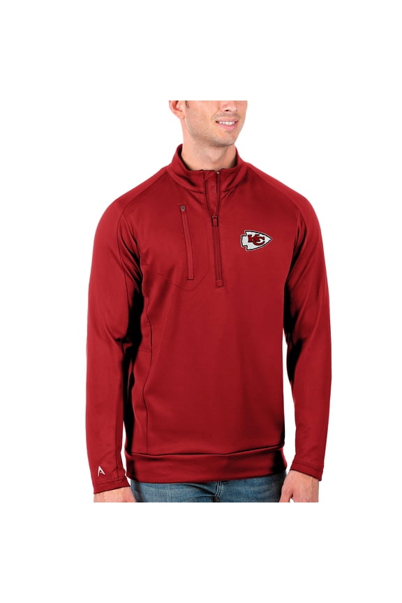 Men's Antigua Red Kansas City Chiefs Generation Quarter-Zip Pullover Jacket