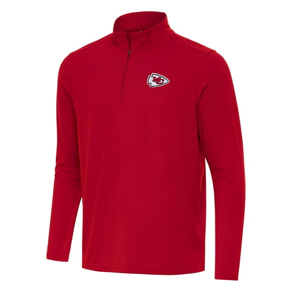 Men's Antigua Red Kansas City Chiefs Intent Quarter-Zip Pullover Top