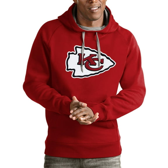 Men's Antigua Red Kansas City Chiefs Team Victory Pullover Hoodie