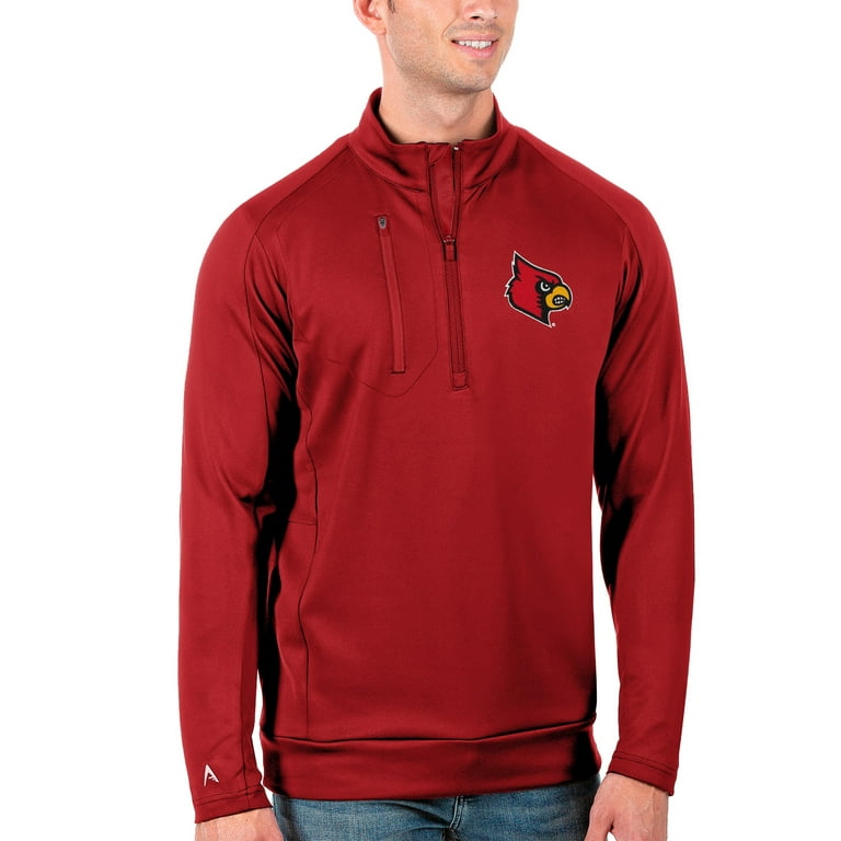 Men's Antigua Red Louisville Cardinals Generation Half-Zip Pullover Jacket  