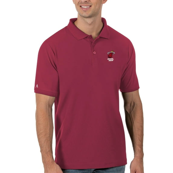 Men's Antigua Red Miami Heat Legacy Pique Polo