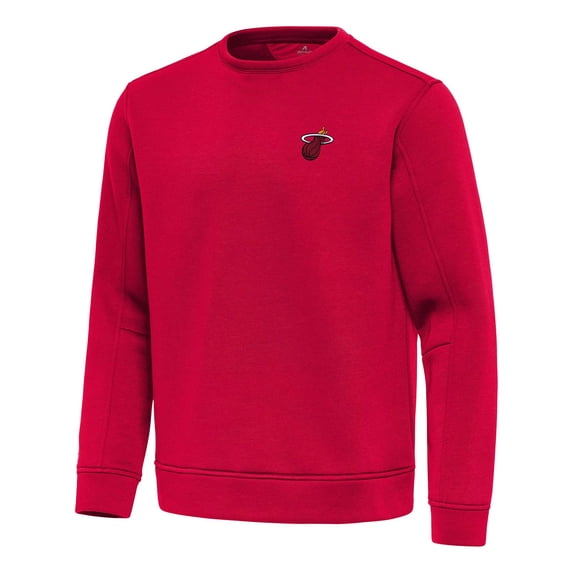 Men's Antigua Red Miami Heat Relevant Pullover Sweatshirt