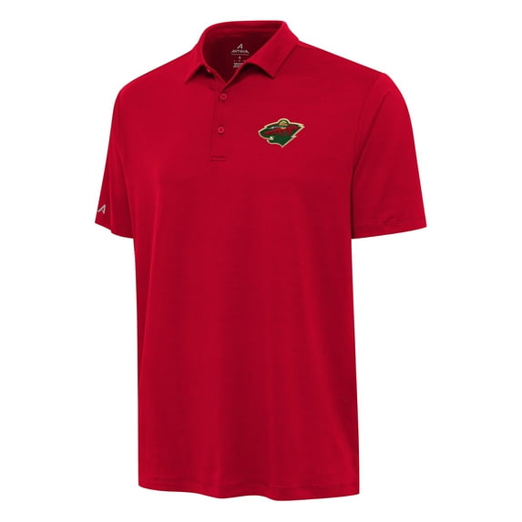 Men's Antigua Red Minnesota Wild Reprocess Polo