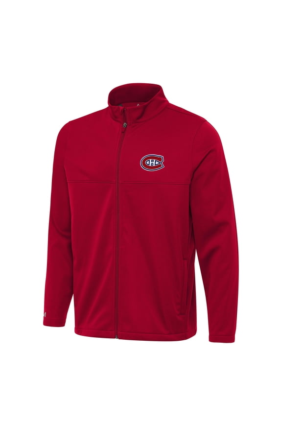 Men's Antigua Red Montreal Canadiens Links 2 Full-Zip Golf Jacket