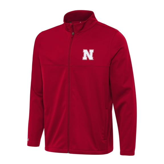 Men's Antigua Red Nebraska Huskers Links 2 Full-Zip Golf Jacket