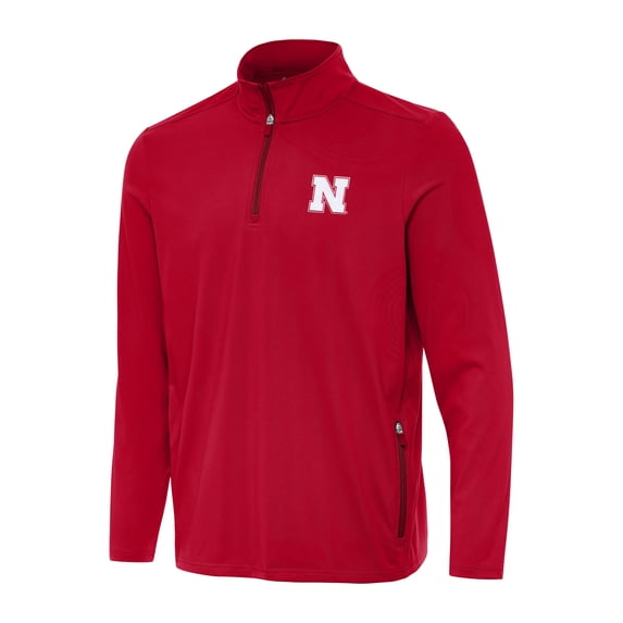 Men's Antigua Red Nebraska Huskers Perilous Quarter-Zip Sweatshirt