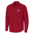 thumbnail image 1 of Men's Antigua Red New Jersey Devils Exposure Woven Long Sleeve Button-Up Shirt, 1 of 1