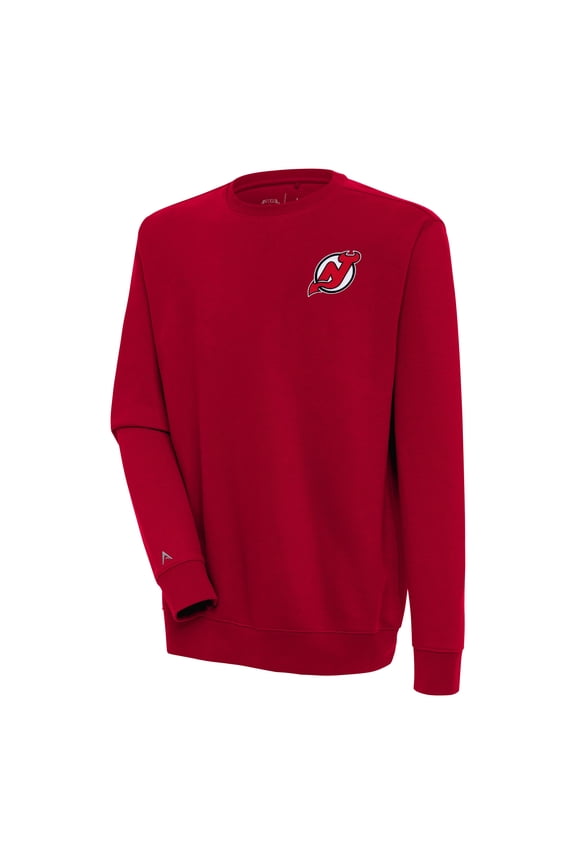 Men's Antigua Red New Jersey Devils Victory Pullover Sweatshirt