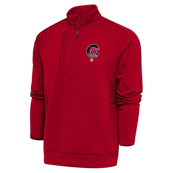 Men's Antigua Red New York Cubans Generation Quarter-Zip Pullover Top