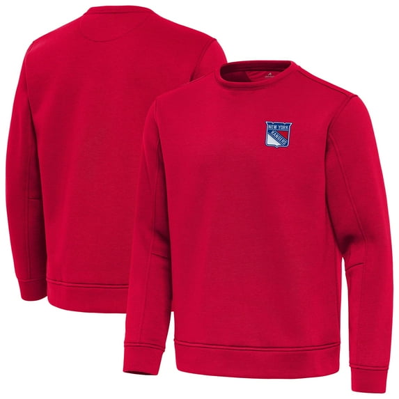 Men's Antigua Red New York Rangers Relevant Lightweight Pullover Sweatshirt