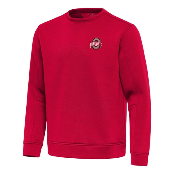 Men's Antigua Red Ohio State Buckeyes Relevant Lightweight Pullover Sweatshirt