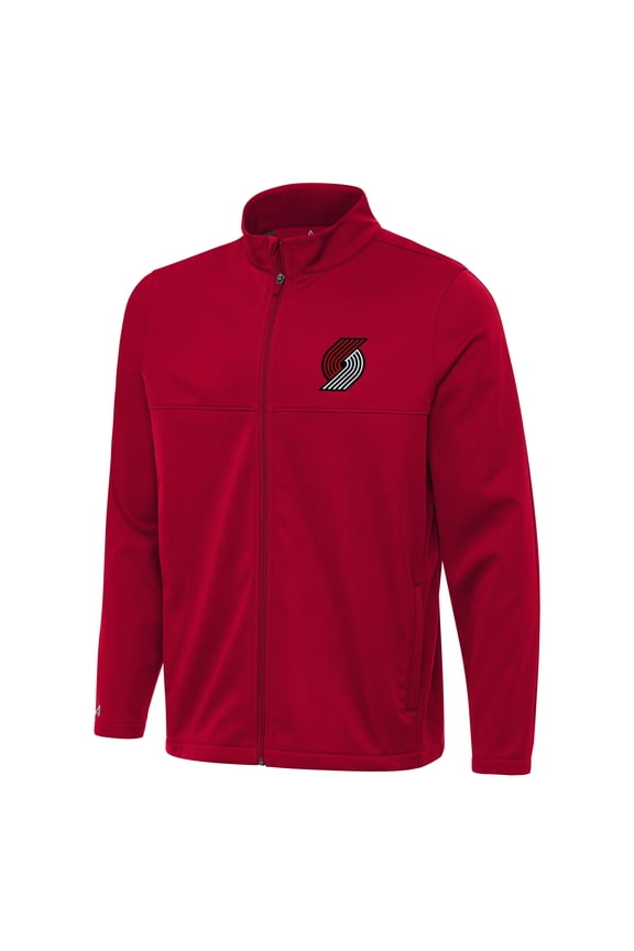 Men's Antigua Red Portland Trail Blazers Links 2 Full-Zip Golf Jacket