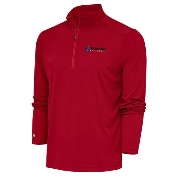 Men's Antigua Red Richmond Raceway Tribute Quarter-Zip Pullover Top