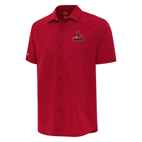 Men's Antigua Red St. Louis Cardinals Activate Button-Up Shirt