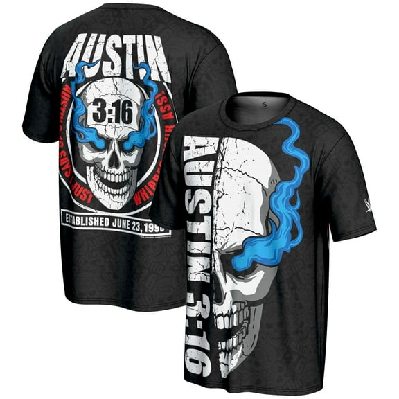 Youth ProSphere Black "Stone Cold" Steve Austin 3:16 Skull T-Shirt
