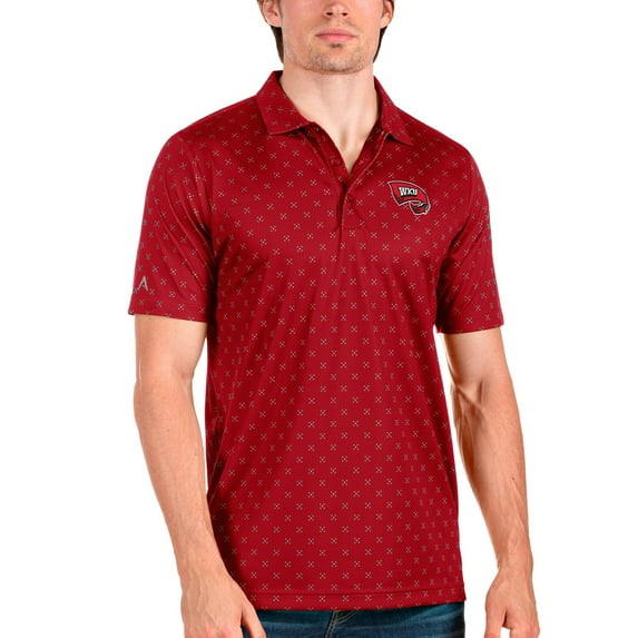 Men's Antigua Red/Steel Western Kentucky Hilltoppers Spark Polo