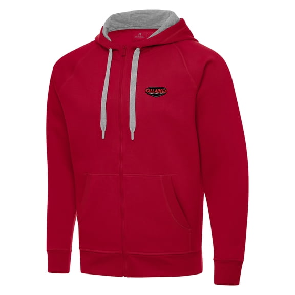 Men's-Antigua  Red Talladega Superspeedway Full-Zip Hoodie