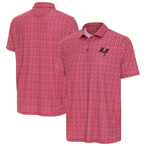 Men's Antigua Red Tampa Bay Buccaneers Botanic Polo