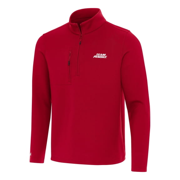 Men's Antigua Red Team Penske Insider Quarter-Zip Pullover Top