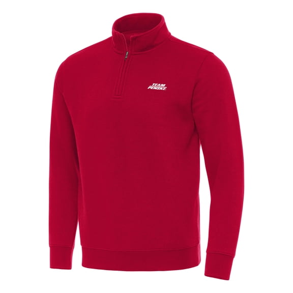Men's Antigua Red Team Penske Victory Quarter-Zip Pullover Top