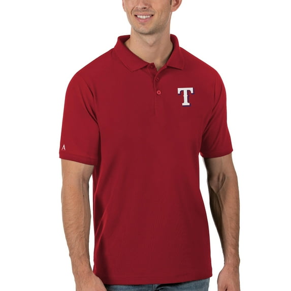Men's Antigua Red Texas Rangers Legacy Pique Polo