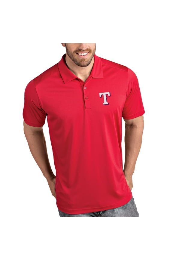 Men's Antigua Red Texas Rangers Tribute Polo