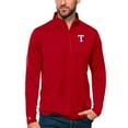 thumbnail image 1 of Men's Antigua Red Texas Rangers Tribute Quarter-Zip Pullover Top, 1 of 1