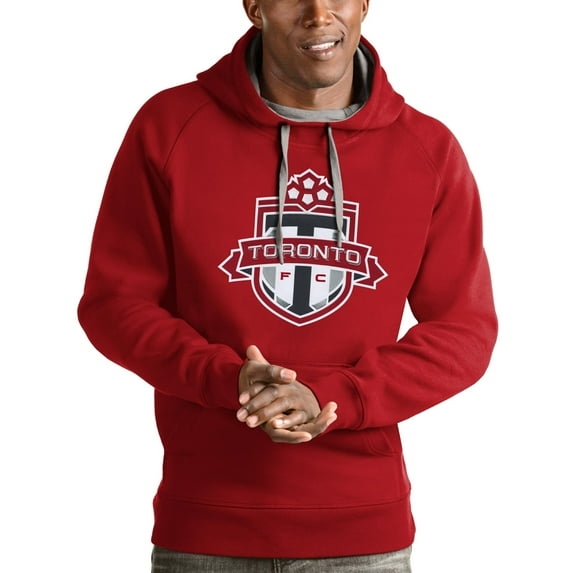 Men's Antigua Red Toronto FC Victory Pullover Hoodie