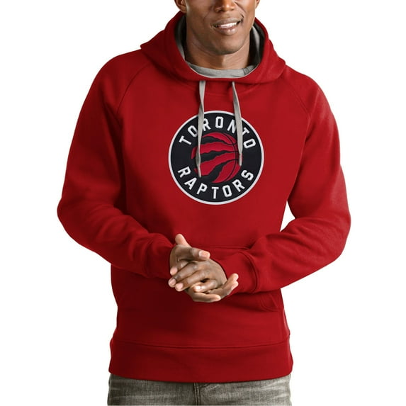 Men's Antigua Red Toronto Raptors Team Logo Victory Pullover Hoodie