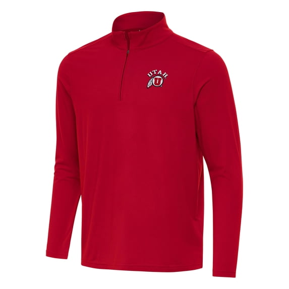 Men's Antigua Red Utah Utes Intent Quarter-Zip Top