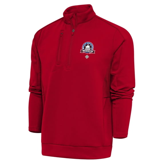 Men's Antigua Red Washington Black Senators Generation Quarter-Zip Pullover Top