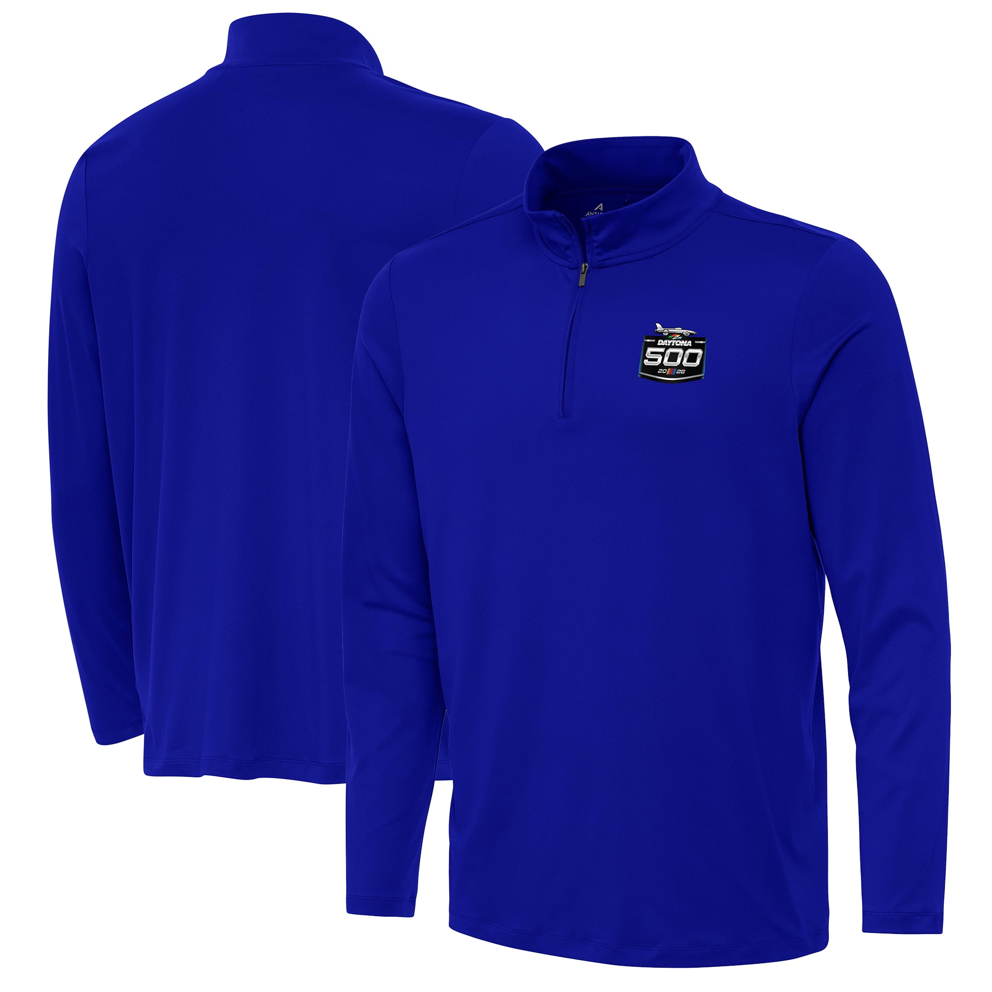Men's Antigua Royal 2026 Daytona 500 Reprocess Quarter-Zip Pullover ...