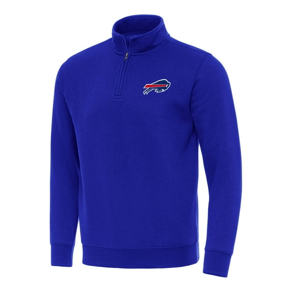 Men's Antigua Royal Buffalo Bills Victory Quarter-Zip Pullover Top