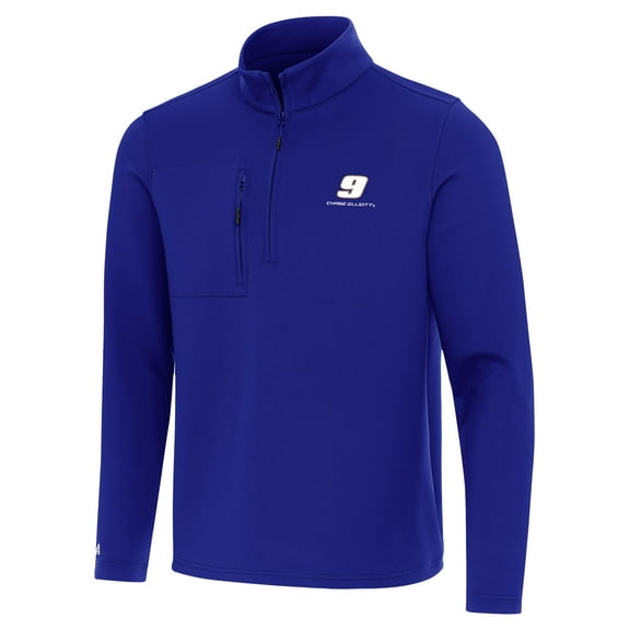 Men's Antigua  Royal Chase Elliott Insider Quarter-Zip Top