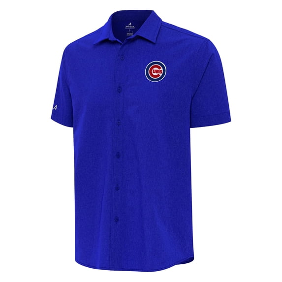 Men's Antigua Royal Chicago Cubs Activate Button-Up Shirt